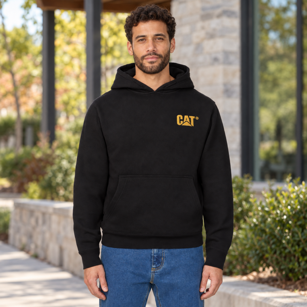 Caterpillar Men's Hooded Sweatshirt with Heavyweight Fabric