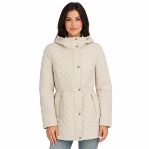 Kenneth Cole Women's Quilted Jacket - Lightweight with Adjustable Hood