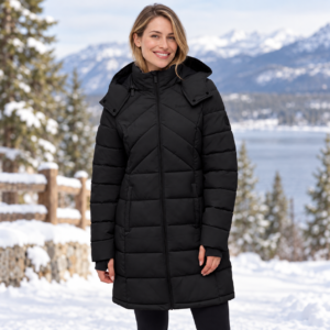 Bench Women's Long Puffer Jacket - Water Repellant, Wind Resistant - Image 7