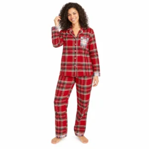 Lands' End Women's Pajama Set - 2-Piece Cotton Flannel
