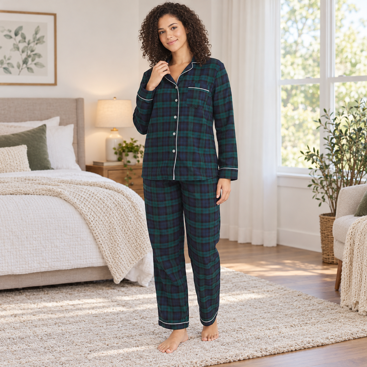 Lands' End Women's Pajama Set - 2-Piece Cotton Flannel - Image 13