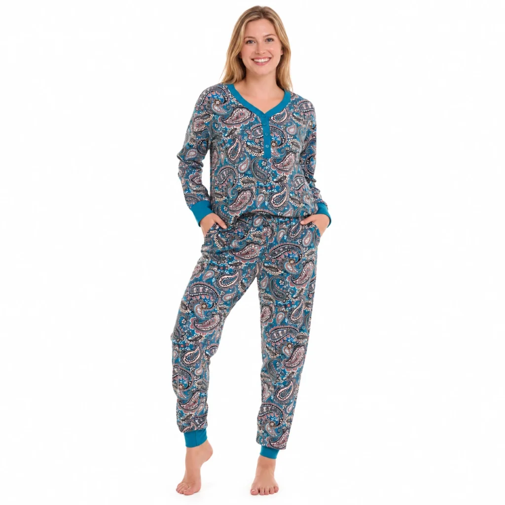 Vera Bradley Women's Cotton PJ Set - Henley Collar & Jogger Style