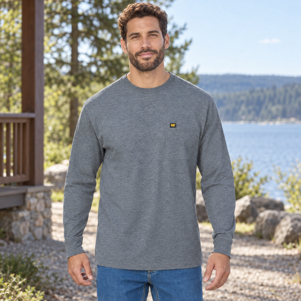 CAT Men's Long Sleeve Pocket Tee
