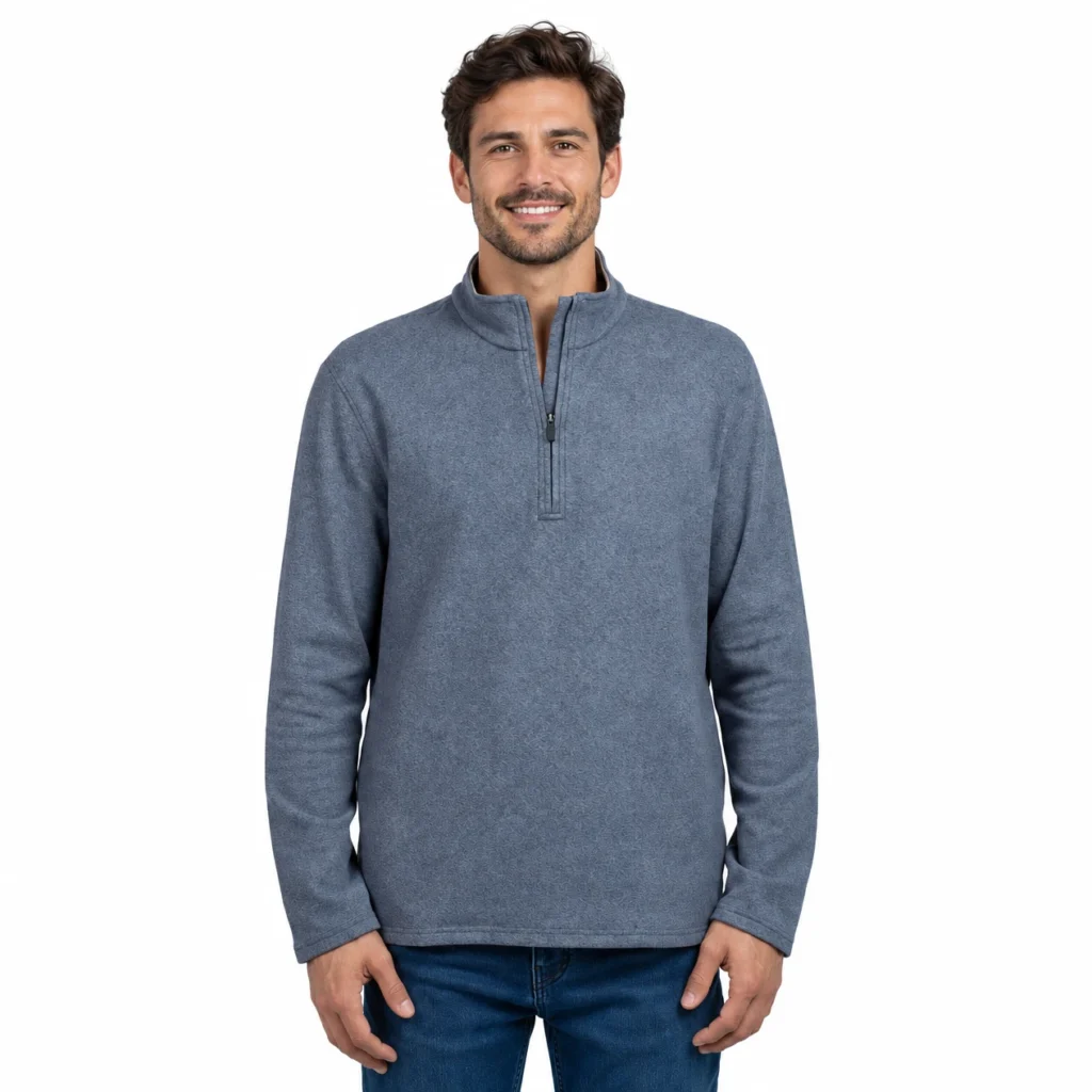 Jachs Men's Quarter Zip Featuring Stand-Up Collar and YKK Zipper