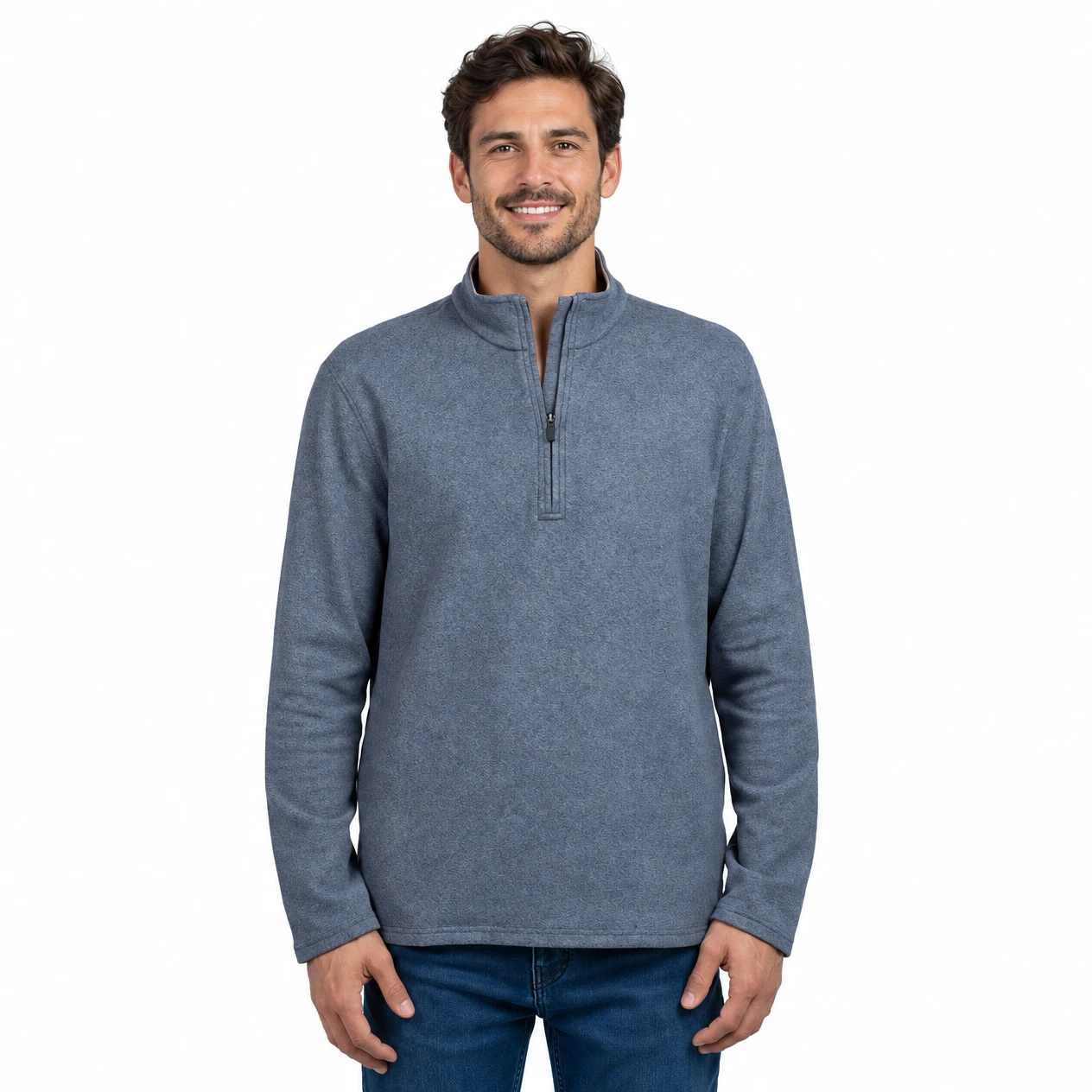 Jachs Men's Quarter Zip Featuring Stand-Up Collar and YKK Zipper - Image 1
