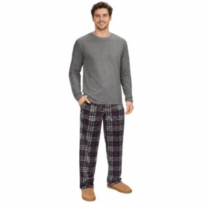 Weatherproof Vintage Men’s Lounge Set - Lightweight Flannel & Tee