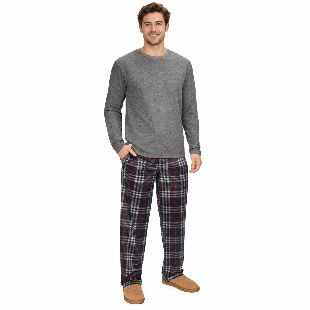 Weatherproof Vintage Men’s Lounge Set - Lightweight Flannel & Tee - Image 1