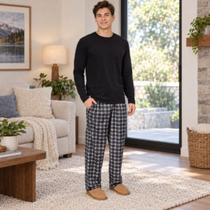Weatherproof Vintage Men’s Lounge Set - Lightweight Flannel & Tee - Image 8