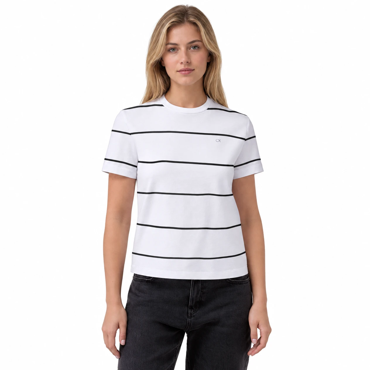 Calvin Klein Women's Short Sleeve Tee - Relaxed Fit with Logo Embroidery - Image 1