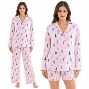 Jaclyn Women's PJ Set - 3-Piece Notch Collar Sleepwear - Image 1