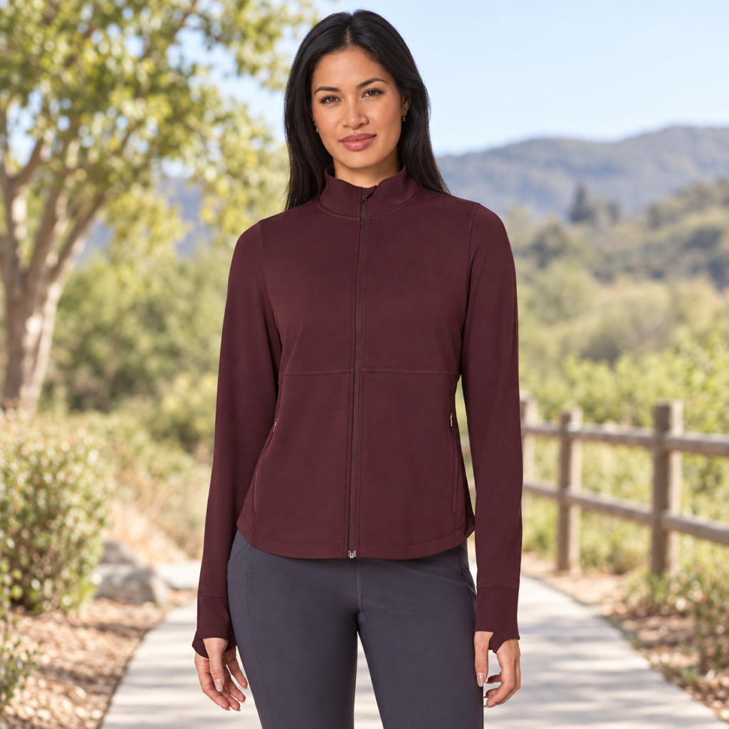 Mondetta Women's Full-Zip Jacquard - Comfortable and Stylish Outerwear